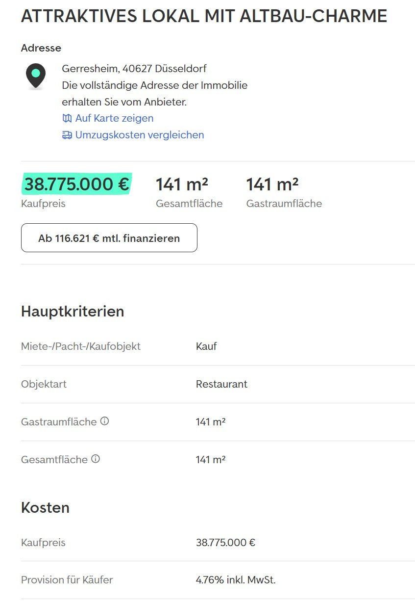 Restaurantverkauf 38 Millionen Euro