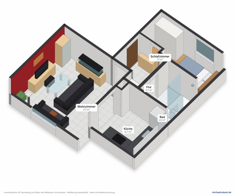 3d Grundriss Wohnung Grevenbroich Souterrainwohnung Grevenbroich-Orken