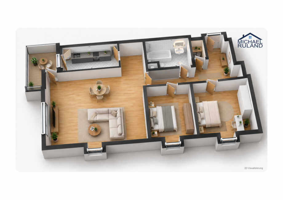 3D Grundriss Wohnung Grevenbroich kaufen 5865 Etagenwohnung Grevenbroich