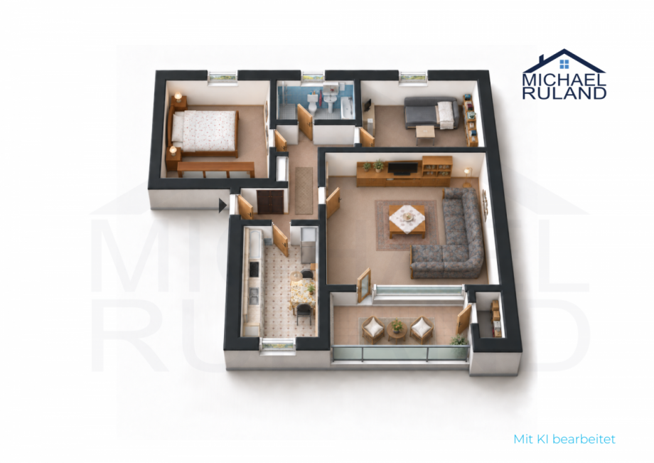 3D Visualisierung Wohnung kaufen Duisburg iad5831 Etagenwohnung Duisburg